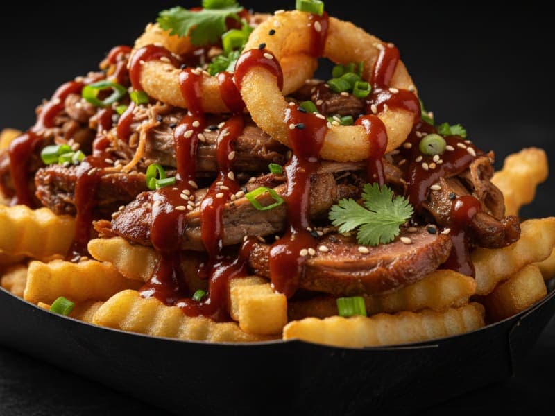 Korean BBQ Loaded Duck Fries