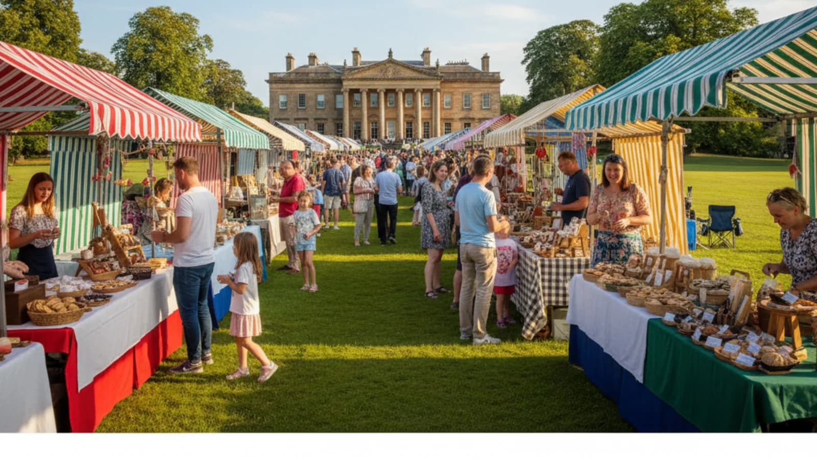 Artisan market at Gosford House featuring local crafts and food.