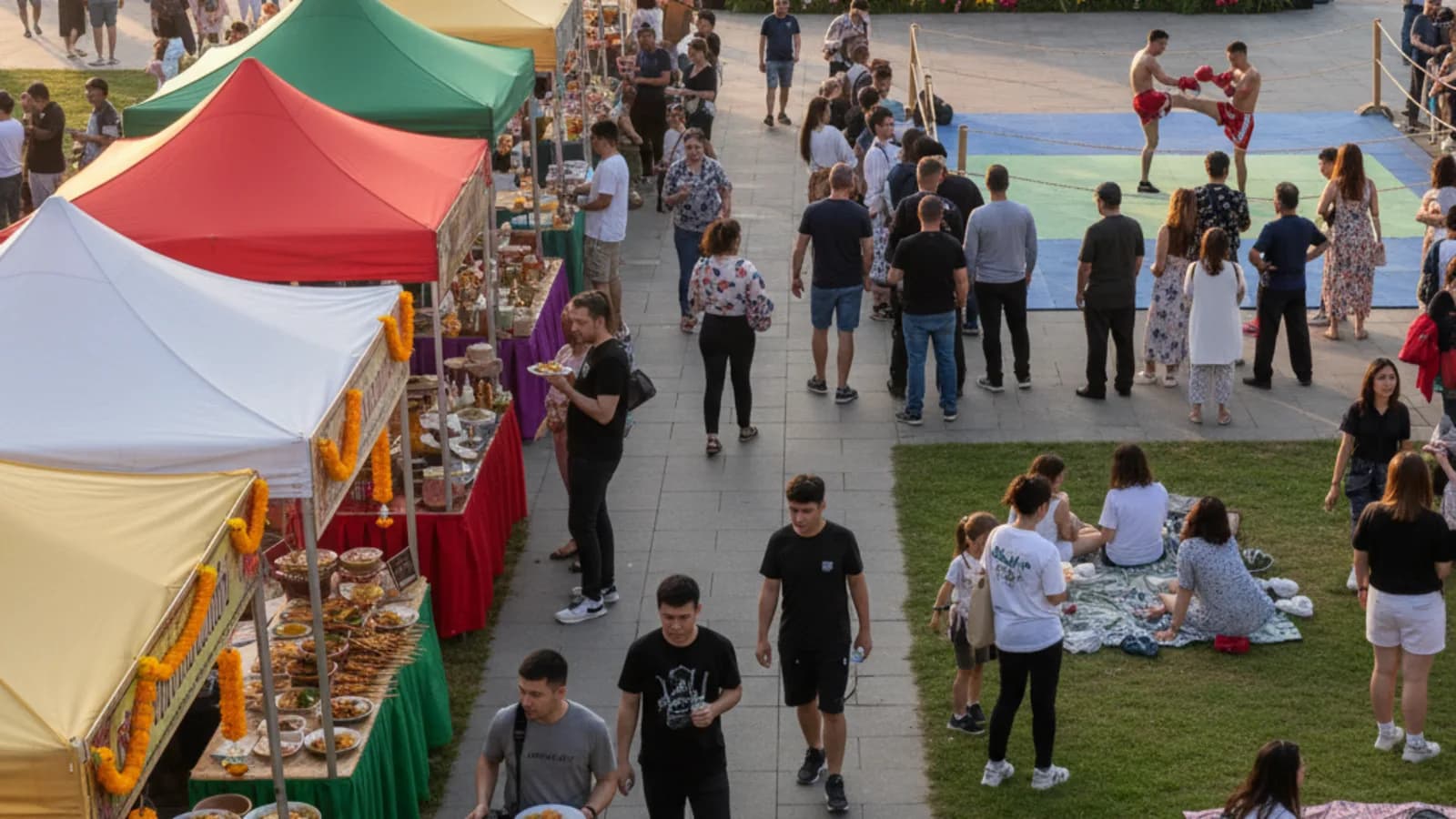 Taste Of Thailand Festival in Bristol featuring food stalls and entertainment