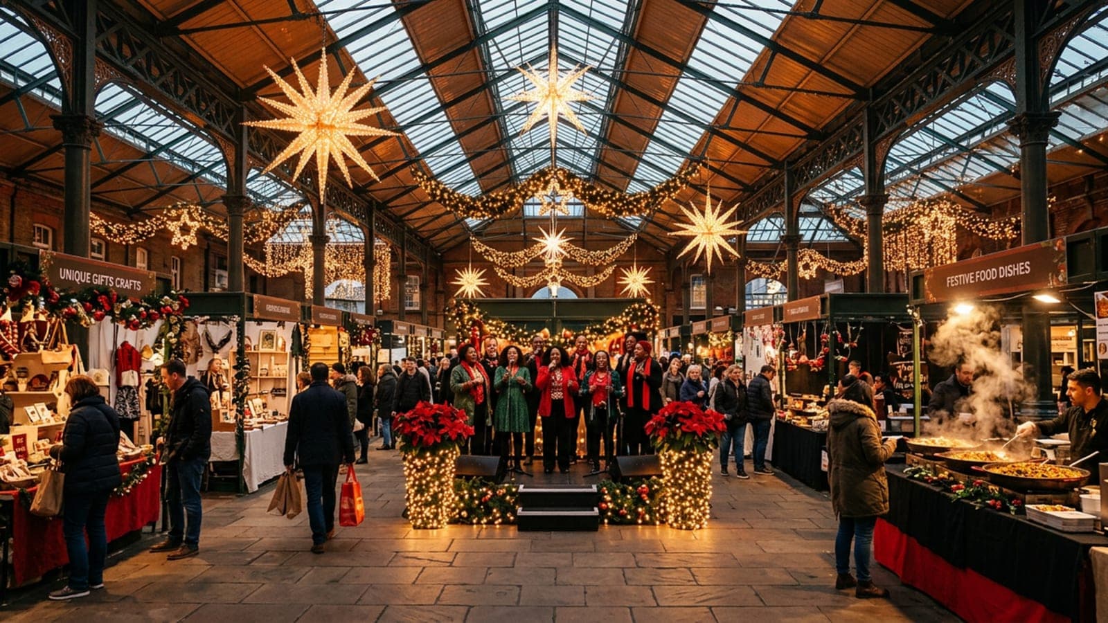Old Spitalfields Market switches on its lights at 6pm on 11 November.