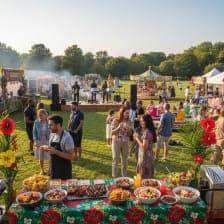 Outdoor food festival showcasing Caribbean cuisine in Kingston.