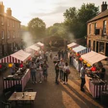 Visitors enjoying street food at Black Country Living Museum Dining Club.