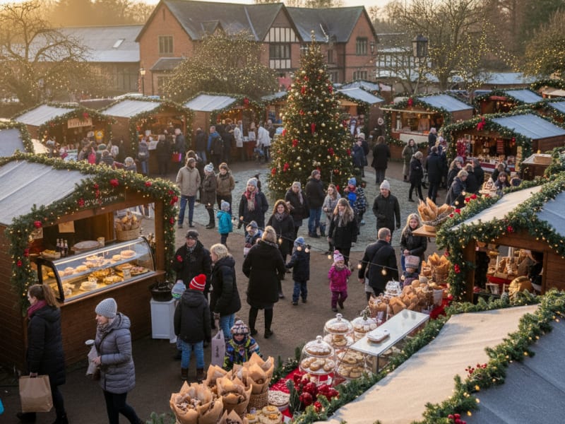 Festive stalls at the Hertfordshire Christmas Shopping Fair